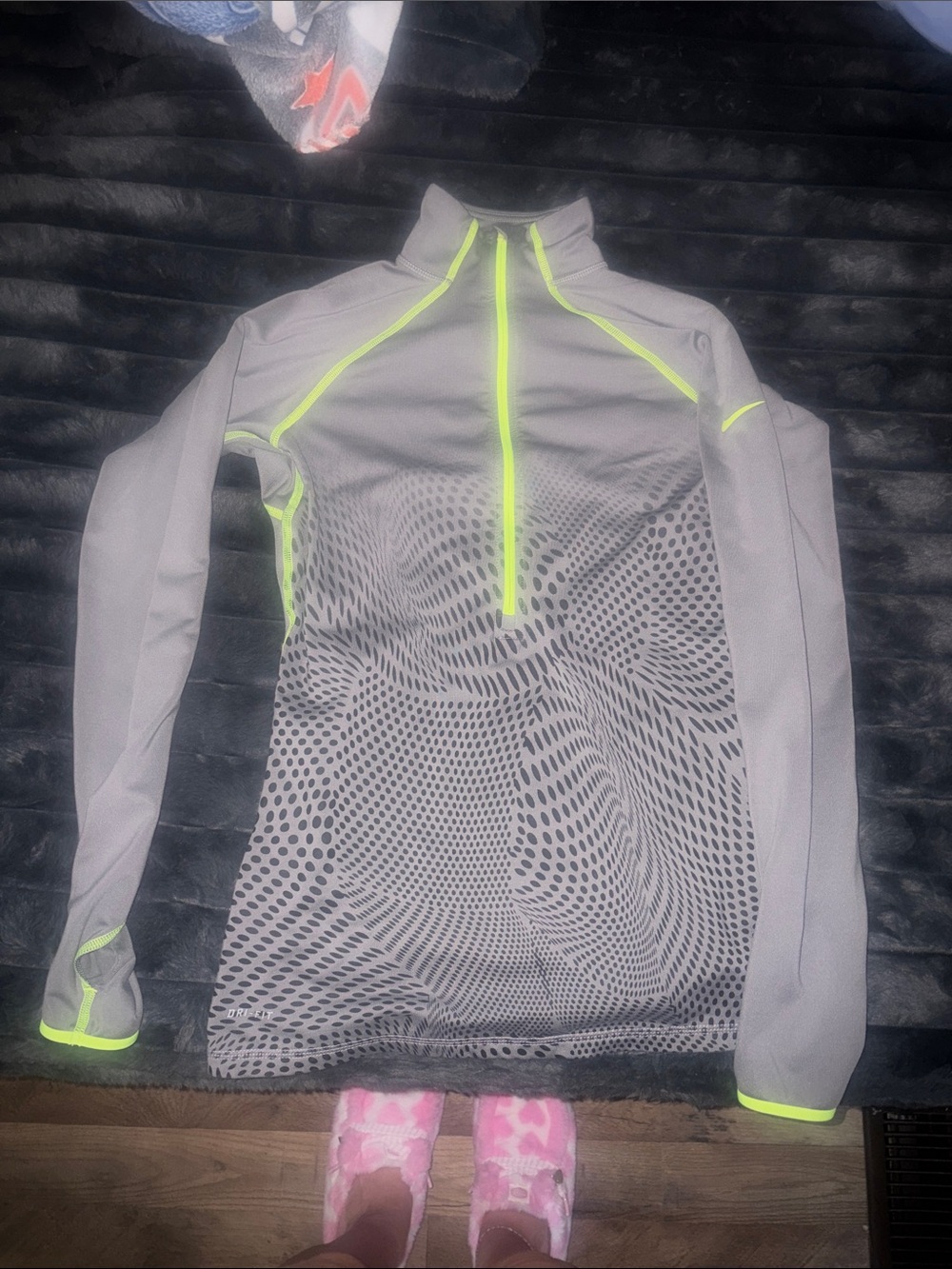 Nike Pro Women’s Gray and Green Half-Zip